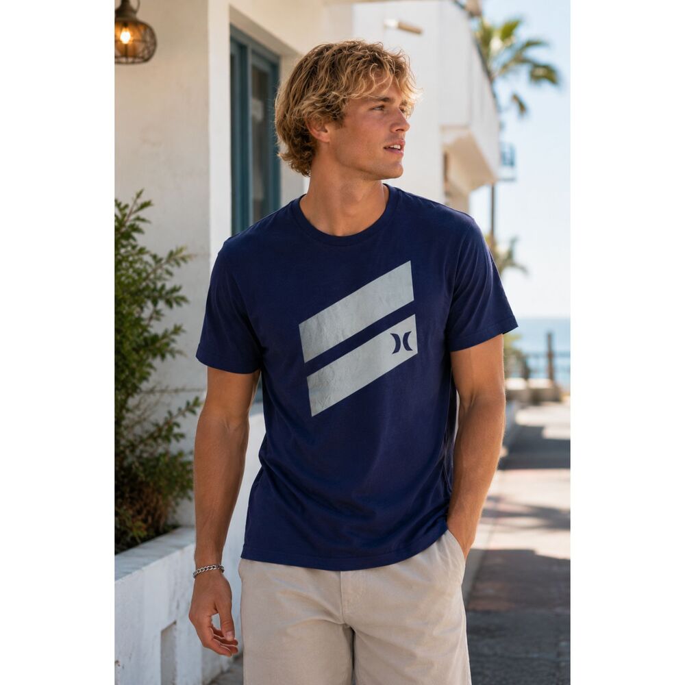 Hurley Graphic Logo Tee Navy Medium